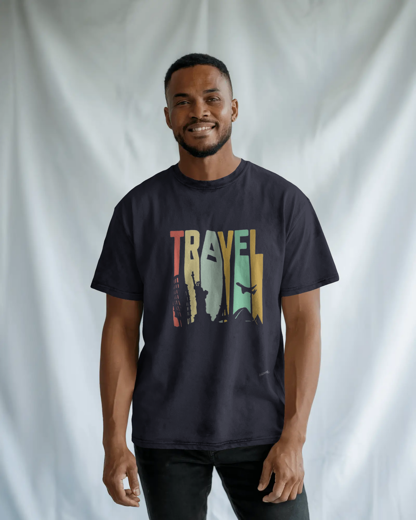 Travel Theme half sleeve T-shirt.